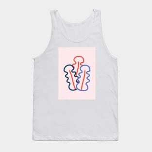 Leaf Drawing, Line Art, Scandinavian Tank Top